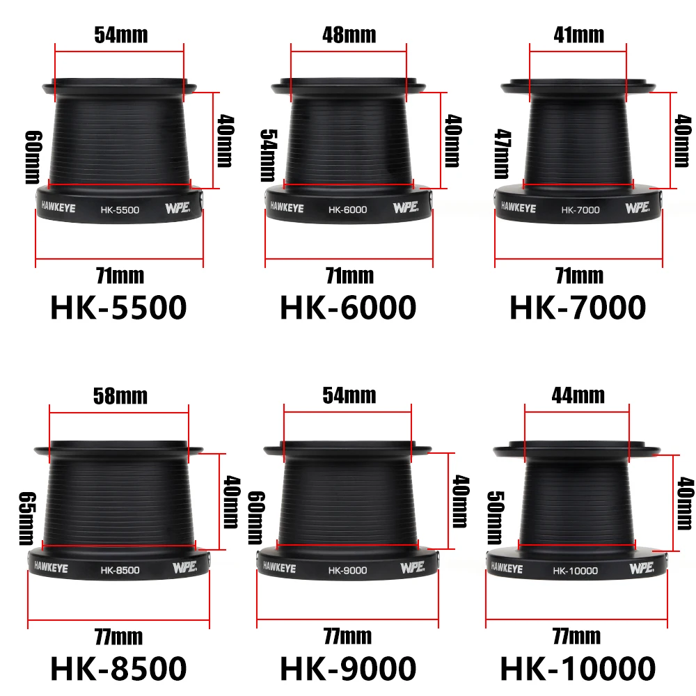 Carrete de pesca W.P.E HAWKEYE, carrete giratorio para alimentador de carpa, relación de engranaje 5500-10000, 4,6:1, 7 + 1 BBs, carrete de línea de Metal completo, carrete de pesca de carpa - imagen 3
