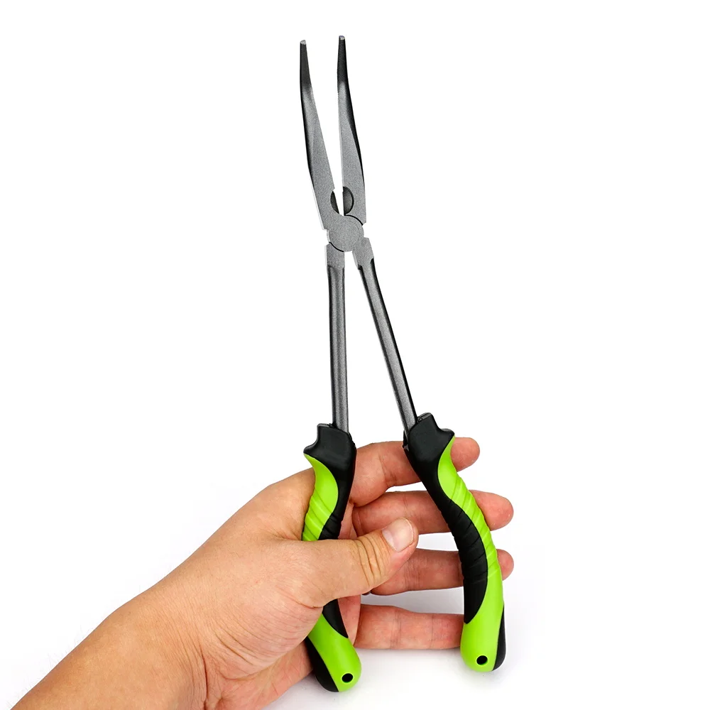 Hirisi-Alicates de pesca de punta doblada, multiherramienta para agua salada, recubiertos de teflón, accesorios de pesca de acero rico en carbono PX03 - imagen 2