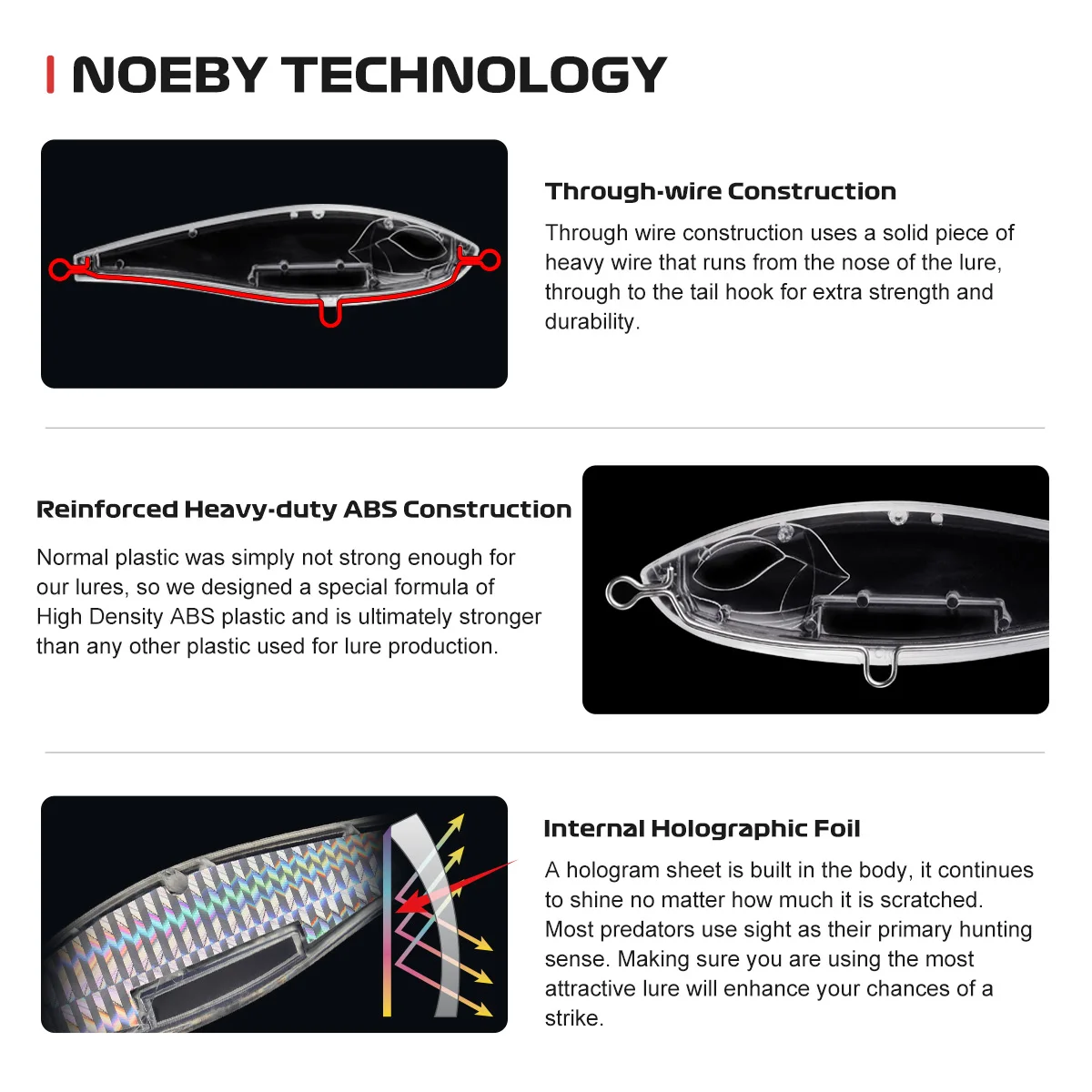 Señuelo de pesca NOEBY EMONO Stickbait 115mm 38g cebo Twitch cosido cebo duro Artificial para Señuelos de pesca de agua salada - imagen 5