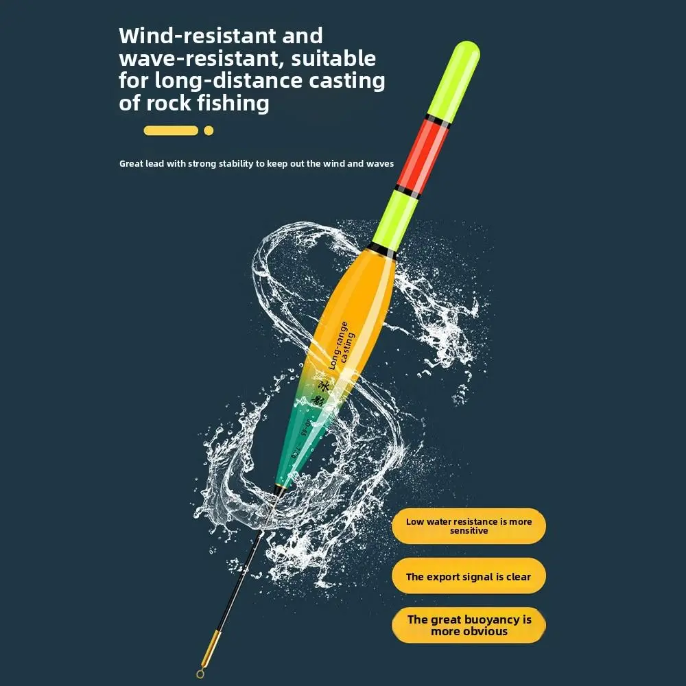 Flotador de pesca electrónico de 3 luces, 4-5g de peso, tubo de deriva antideslizante, flotadores de pesca en roca, boya de pesca nocturna con diseño de cola larga - imagen 2