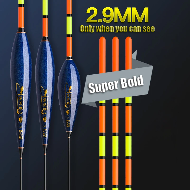 Juego de flotadores de pesca de 3 uds., cola gruesa de alta sensibilidad de 2,90 MM, adecuado para ojos miopes/personas mayores, equipo de pesca al aire libre, novedad de 2024 - imagen 2