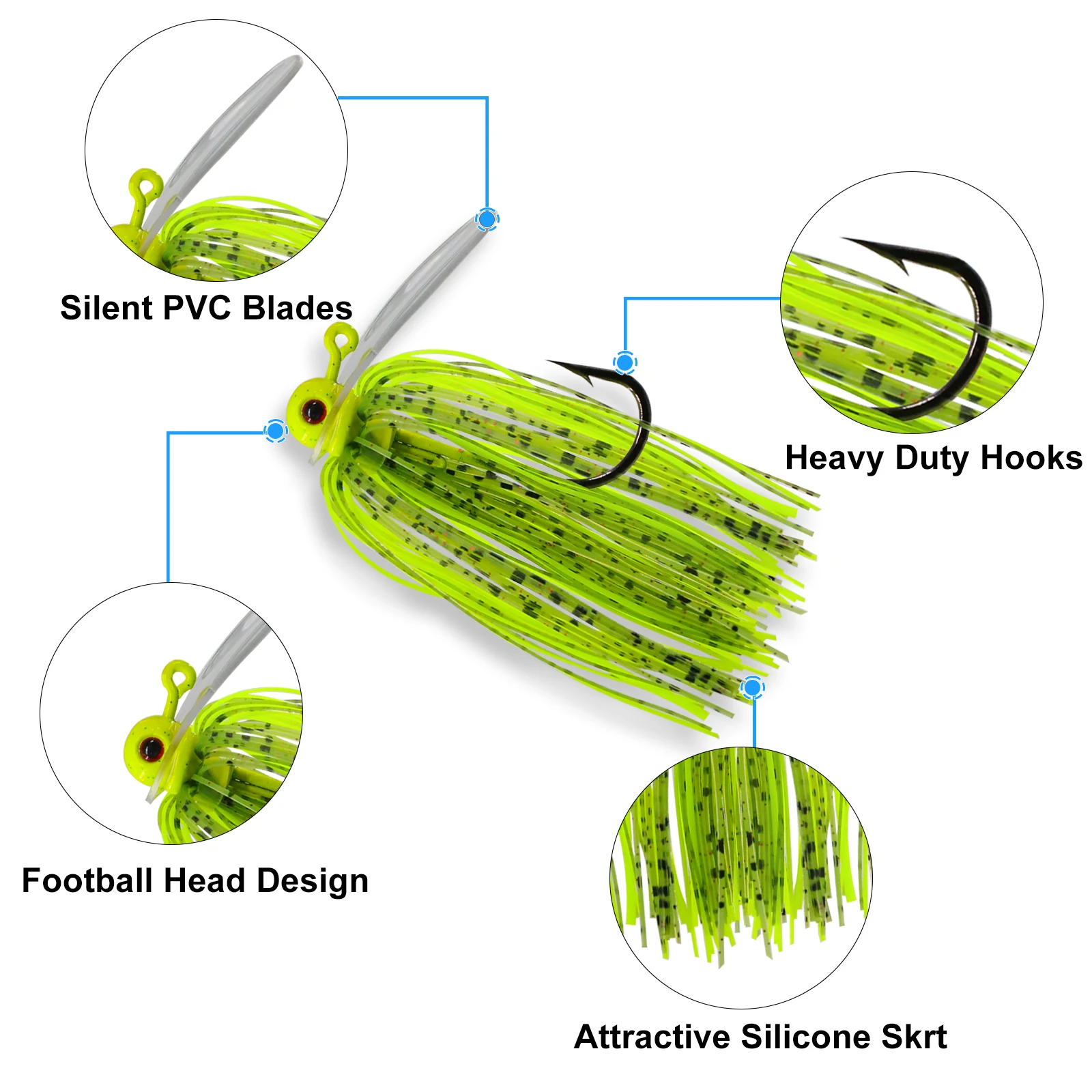 FishTrip-señuelo resistente al agua de PVC para pesca con señuelo, señuelo barbudo de 10-18g para prevención de enganche inferior con señuelo barbudo - imagen 3