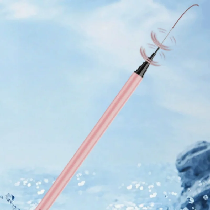 Caña de pescar telescópica ultraligera rosa, Mini caña de pescar de mano de fibra de carbono de 1,5-3 metros, herramienta de pesca portátil para niños - imagen 3