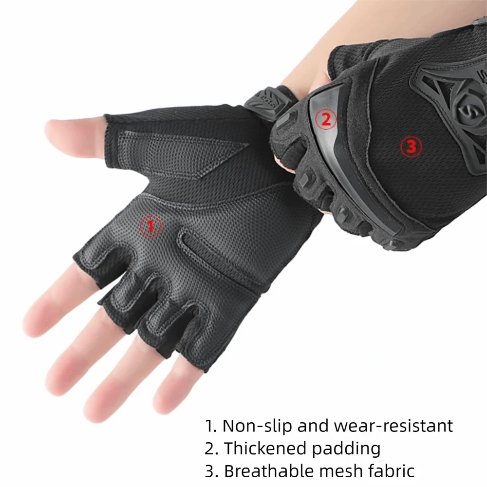 Guantes antideslizantes para motocicleta, resistentes al desgaste, ajustables, transpirables, para deportes al aire libre, para bicicleta de montaña - imagen 4