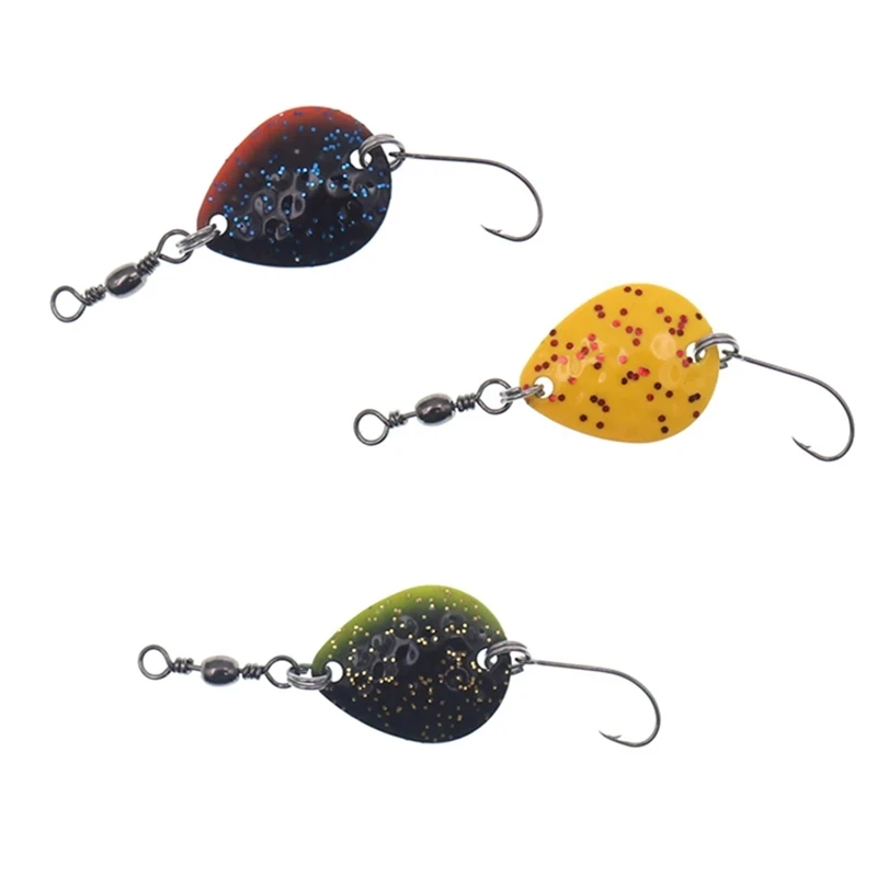 Cucharas de pesca de latón ultraligeras, 2g, 23mm, gancho único, cebo de metal, señuelo de pesca, perca de Lucio - imagen 5