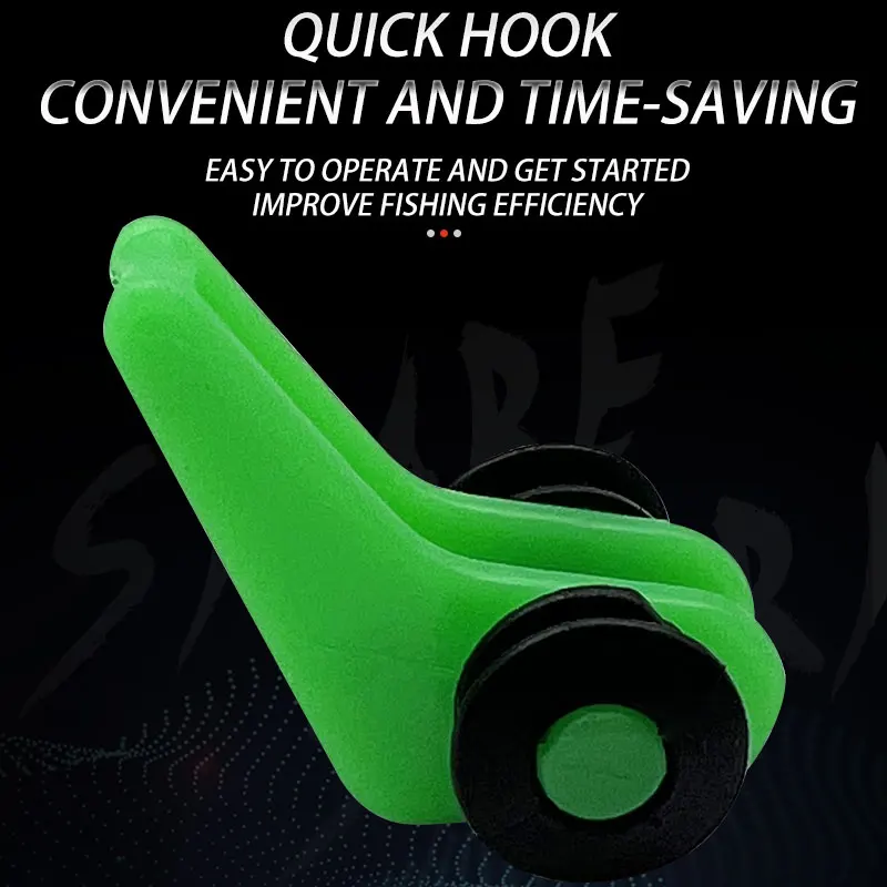 Anzuelo de caña de pescar con anillos de goma elásticos de 2 tamaños, gancho de seguridad, soporte de señuelo, 10 unids/lote por bolsa - imagen 2