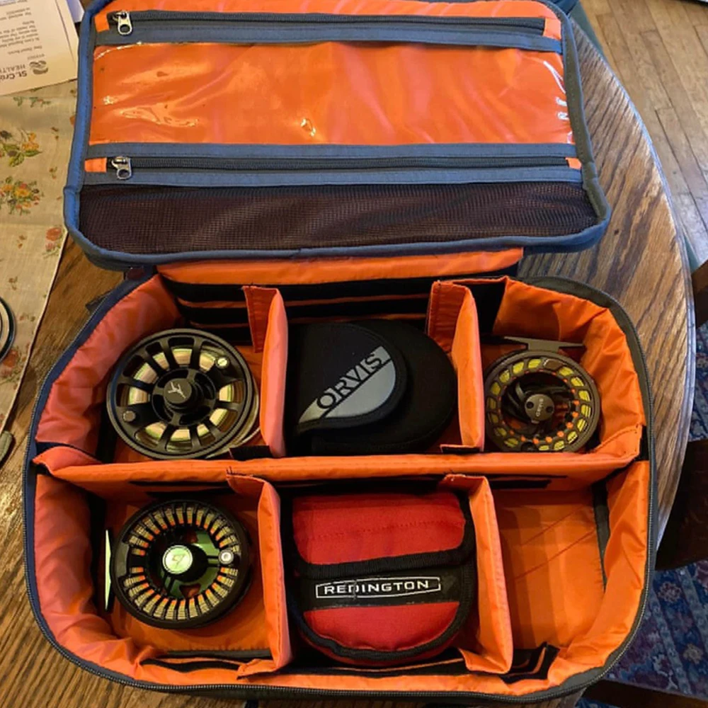 Estuche para carretes de pesca, bolsillo de malla, hoja de inserción, almacenamiento adicional, cubierta para carretes de pesca, pesca con mosca, pesca convencional, curricán en agua salada - imagen 5