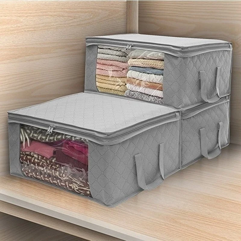 Caja de almacenamiento plegable para el hogar, bolsa de almacenamiento para edredón, armario, caja de almacenamiento de ropa, bolsa para el polvo - imagen 5