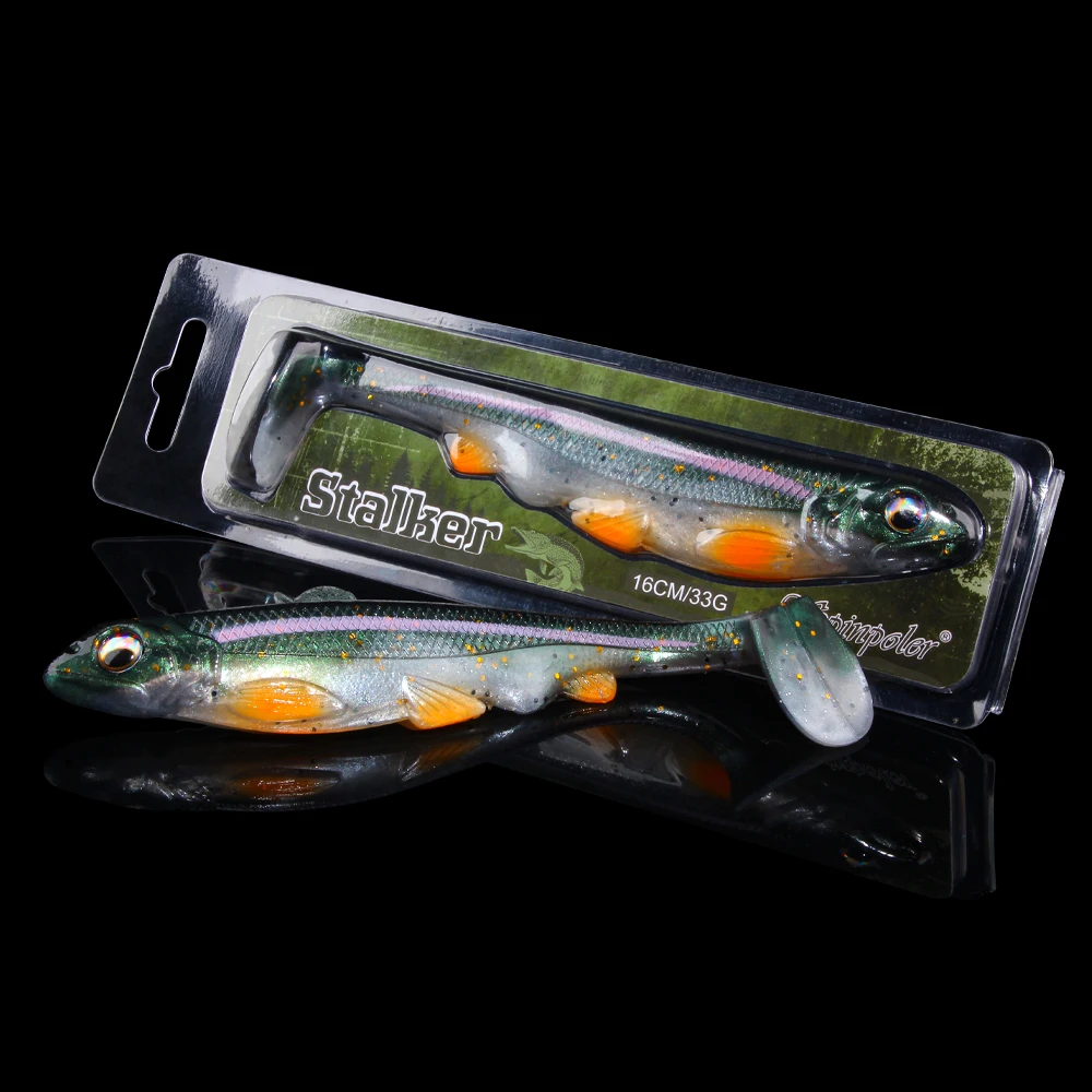 Spinpoler-señuelo de pesca Swimbait suave, 16cm, cola de paleta, Wobblers, cebo Artificial, pez falso de plástico para Lucio, lubina, perca - imagen 4