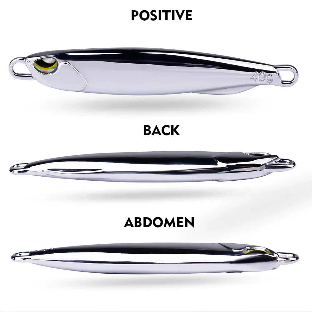 Cebo de plantilla de Metal, 15g, 20g, 30g, 40g, caballa, pez duro Artificial, hundimiento, fundición lejana, cebo de Jigging, cuchara, Spinnerbait para pesca - imagen 3