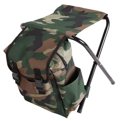 Mochila silla plegable Oxford camuflaje para pesca deportiva