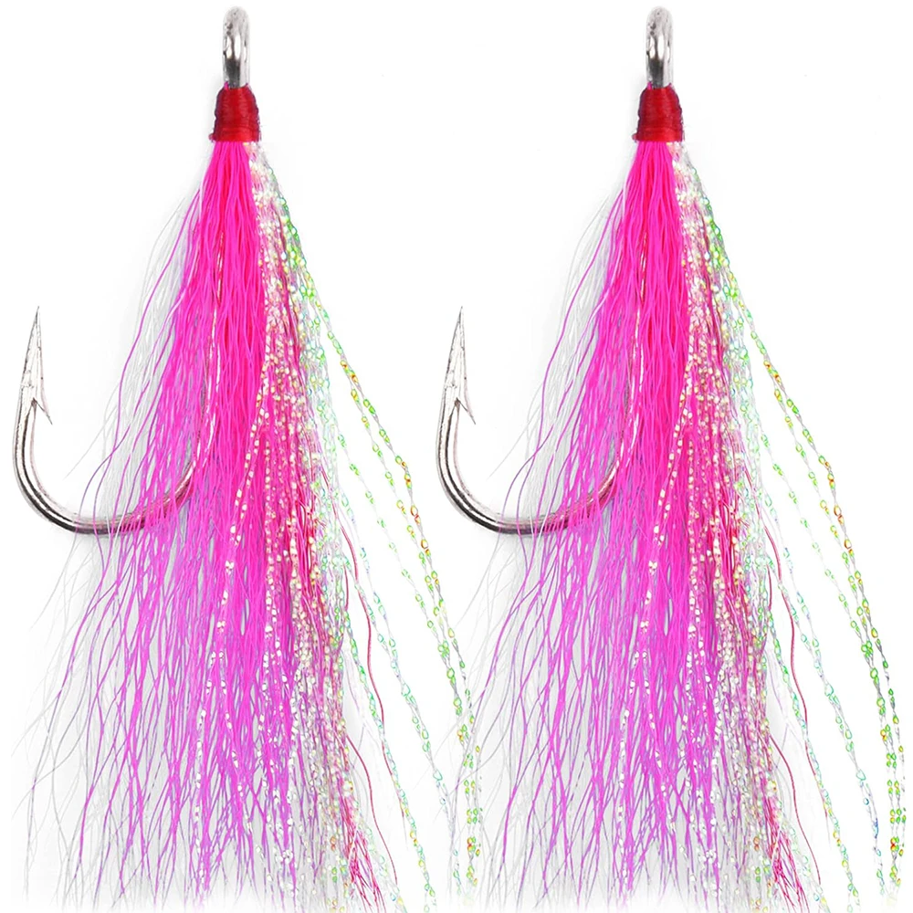 Anzuelos de pesca de 3 piezas, Señuelos de Pesca de agua salada, aparejo de cola Buck para accesorios de pesca - imagen 5