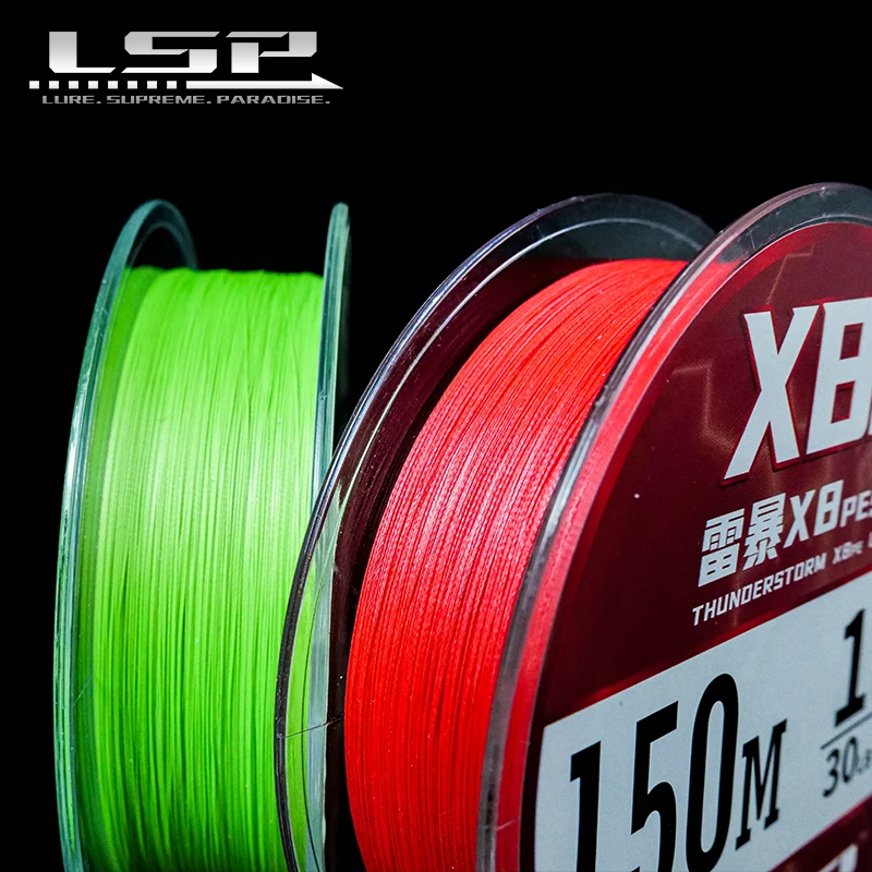 Línea de Pesca LSP Thunderstorm, hilo de Pesca de 8 hebras, 150M, 17,5-80lb, multifilamento de PE giratorio, tejido para carpa, agua salada, Pesca de mar y agua dulce - imagen 3