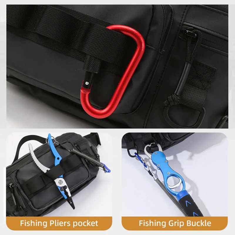 Bolsa de pecho impermeable para equipo de pesca, bolso cruzado ligero para viaje, senderismo, riñonera multifuncional para deportes al aire libre, Z9A - imagen 5