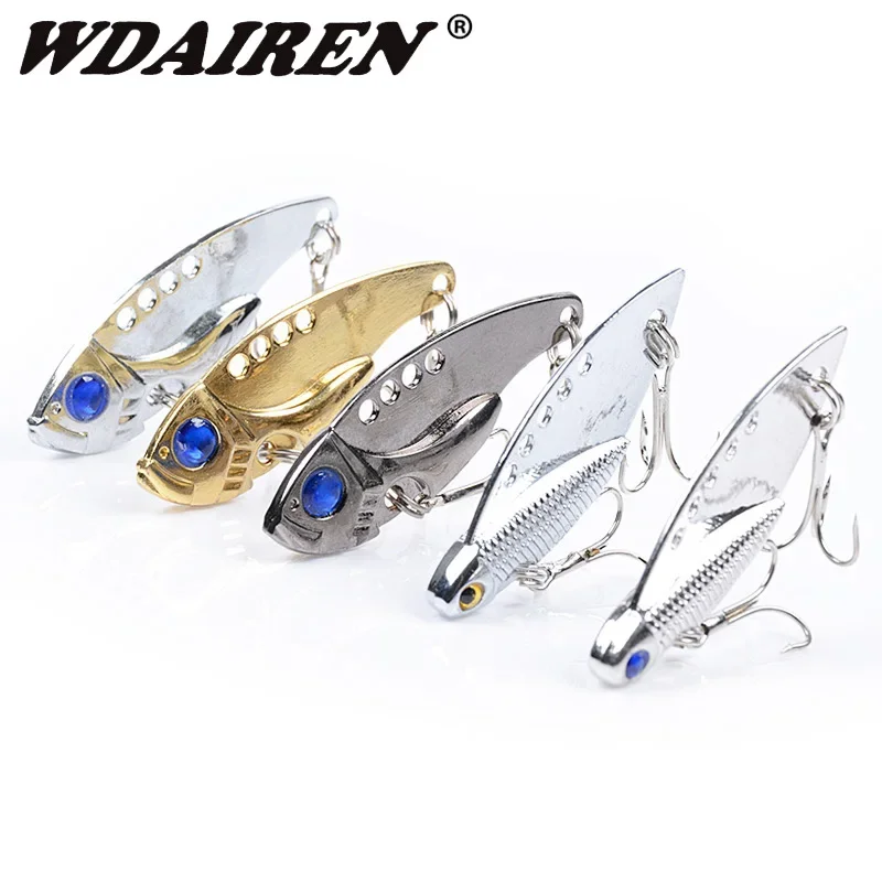 Señuelos VIB de Metal, 5cm, 11g, cuchara con vibraciones vívidas, cebo de pesca, lubina, cebo duro Artificial, señuelo de cigarra, cebo VIB, ojos 3D, 1 ud.