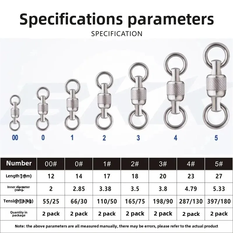 Anillo giratorio de acero inoxidable de doble eje de diamante negro BKK, resistente al óxido, anillo de ocho patas de alta resistencia, equipo de pesca - imagen 2