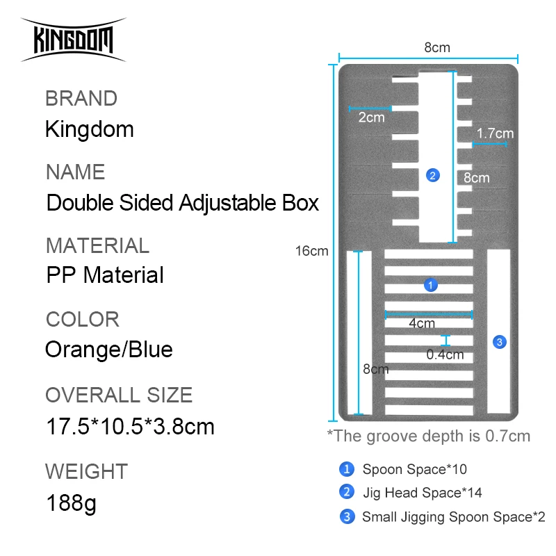Kingdom-caja de aparejos de pesca de doble cara, múltiples compartimentos, accesorios para anzuelos, estuche de almacenamiento, caja de pesca de plástico de alta calidad - imagen 3