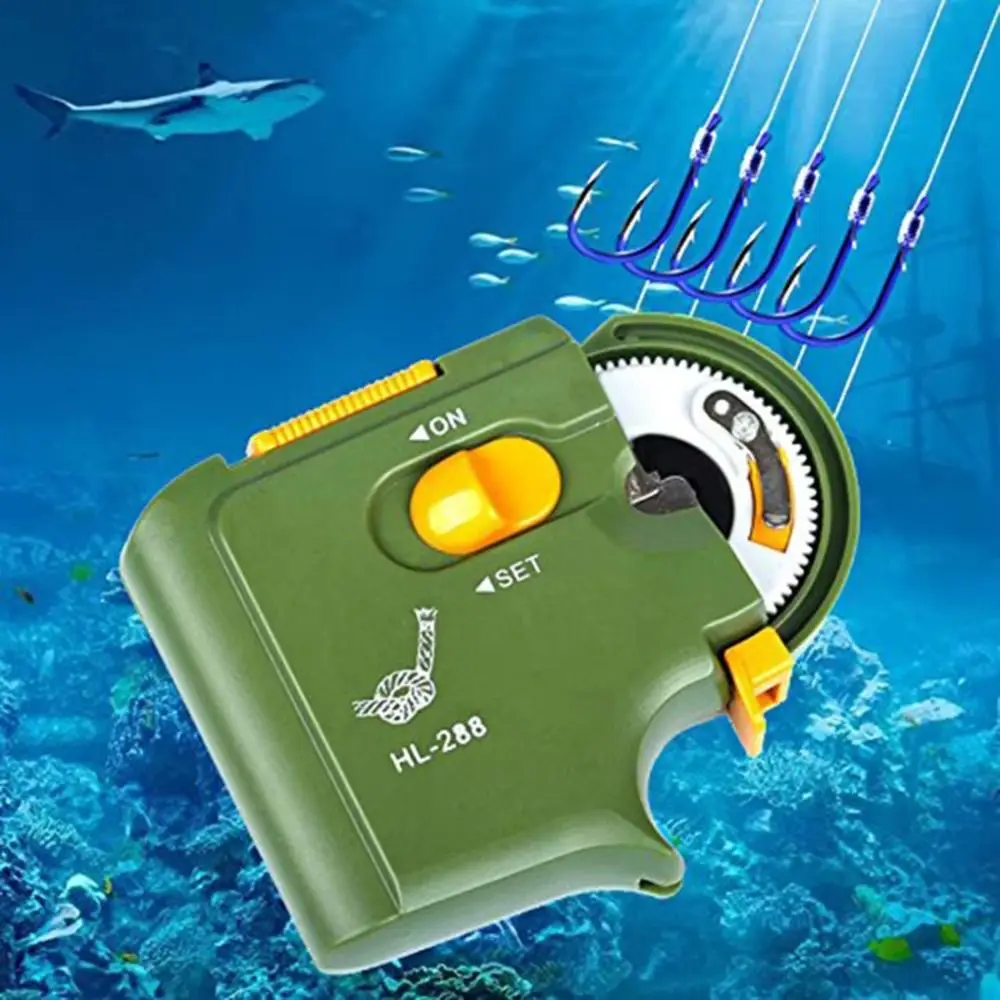 Máquina portátil de nivel de línea de anzuelo de pesca ABS, dispositivo de atado rápido automático negro y verde, aparejos de pesca, herramientas de pesca de nivel - imagen 2