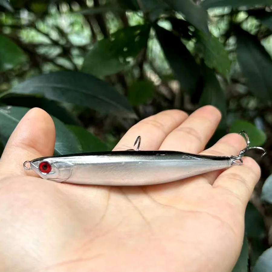 Señuelos de Pesca de plástico duro, cebos artificiales falsos para pesca de pececillos, Wobblers para curricán, Lucio, trucha, Topwater, 5 unids/lote por caja - imagen 5