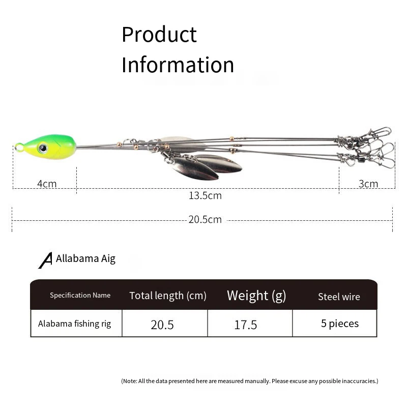21,5 cm 18g Alabama paraguas aparejo de pesca señuelo señuelo de pesca inoxidable Snap giratorio Spinner aparejos de pesca de mar - imagen 2