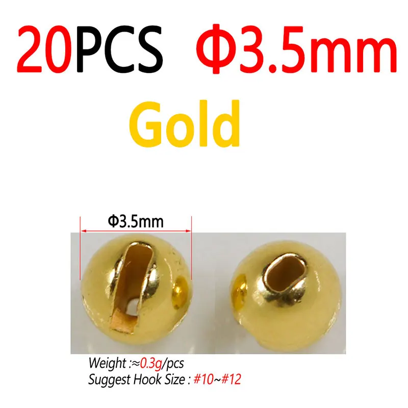20pcs 3.5mm Gold