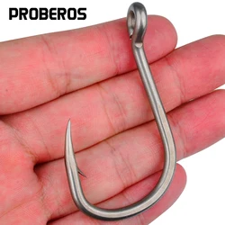 PROBEROS 20 piezas de anzuelos de pesca de acero inoxidable, surtido de anzuelos circulares para pesca en hielo de agua dulce y salada, tamaño 1/0 # -13/0 #