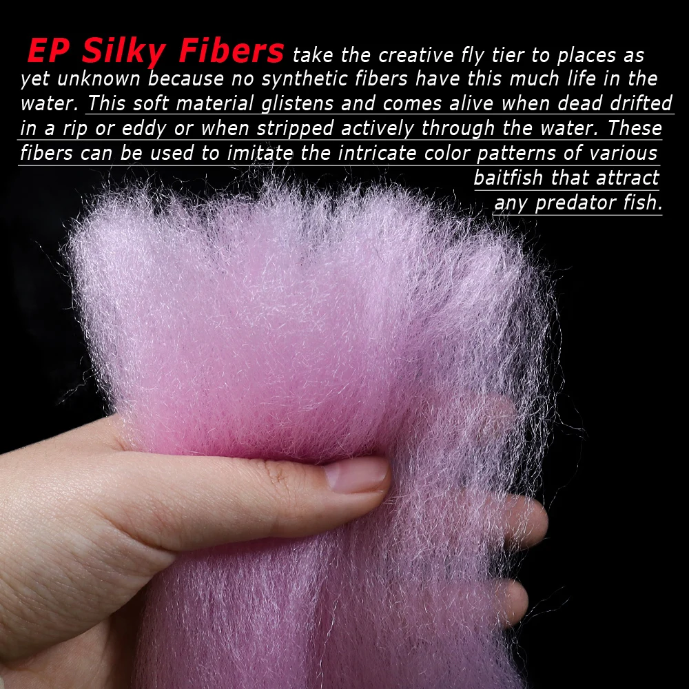 Wifreo 50cm Length Light Fluffy EP Silky Fiber Fly Tying Materials Synthetic Hair TRIGGER POINT Minnow Soft Baitfish Body Fibers - imagen 3