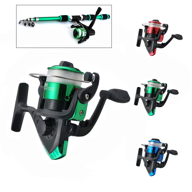 Juego de pesca de 1,8 m, caña de pescar y rueda de pesca, juego de cebo flotante para peces, caña telescópica, rueda de pesca giratoria, agua salada, agua dulce - imagen 2