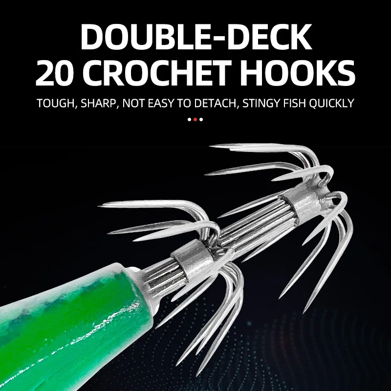 5 colores nuevo láser Horizontal camarón calamar gancho pesca en el mar pulpo señuelo duro que brilla en la oscuridad camarón señuelo calamar cebo falso - imagen 2