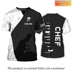 Camiseta 3D personalizada con nombre de Chef unisex para verano