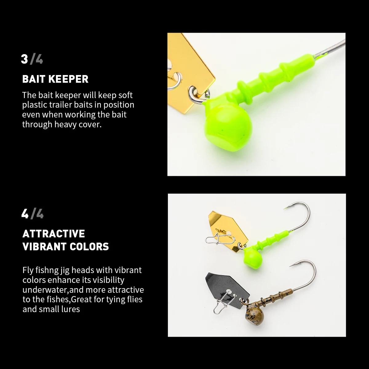 3 uds/pkt anzuelo con cabeza de anzuelo con spinner 9g anzuelo de señuelo DIY anzuelo de señuelo suave Spinner para gusano suave Wobbler señuelo aparejos de pesca - imagen 4