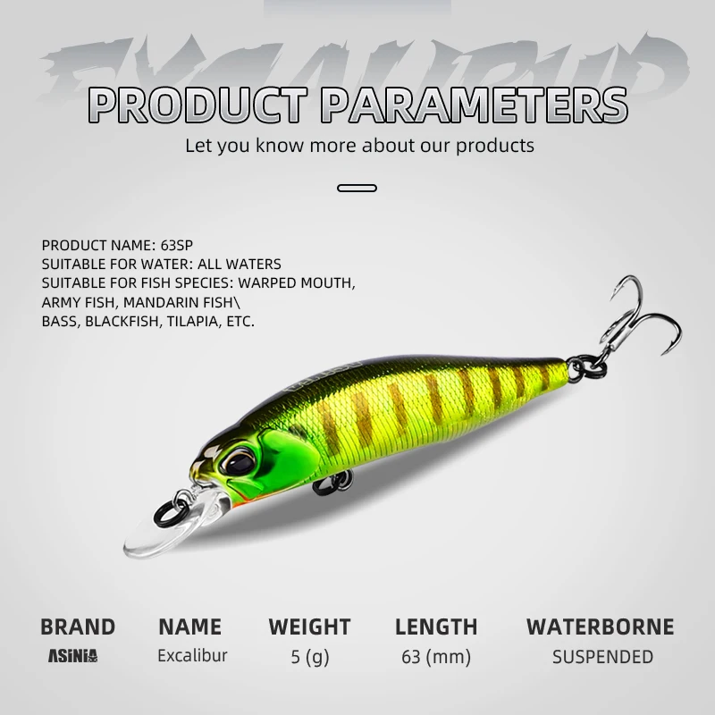 MAVLLOS-Cebo de fundición de 63mm y 5g, sistema de peso magnético, mordedura de pececillo de acero inoxidable, 3 unidades/juego, señuelo de pesca profesional de calidad - imagen 3