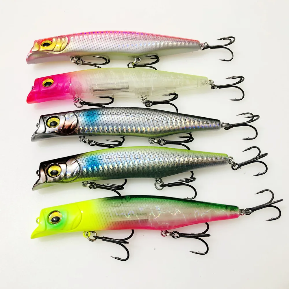 GREENSPIDER 124mm 20g Poppers Minnow Señuelos de Pesca superficie cebos duros Wobblers de agua salada lubina Lucio Pesca 2024 aparejos de Pesca - imagen 5