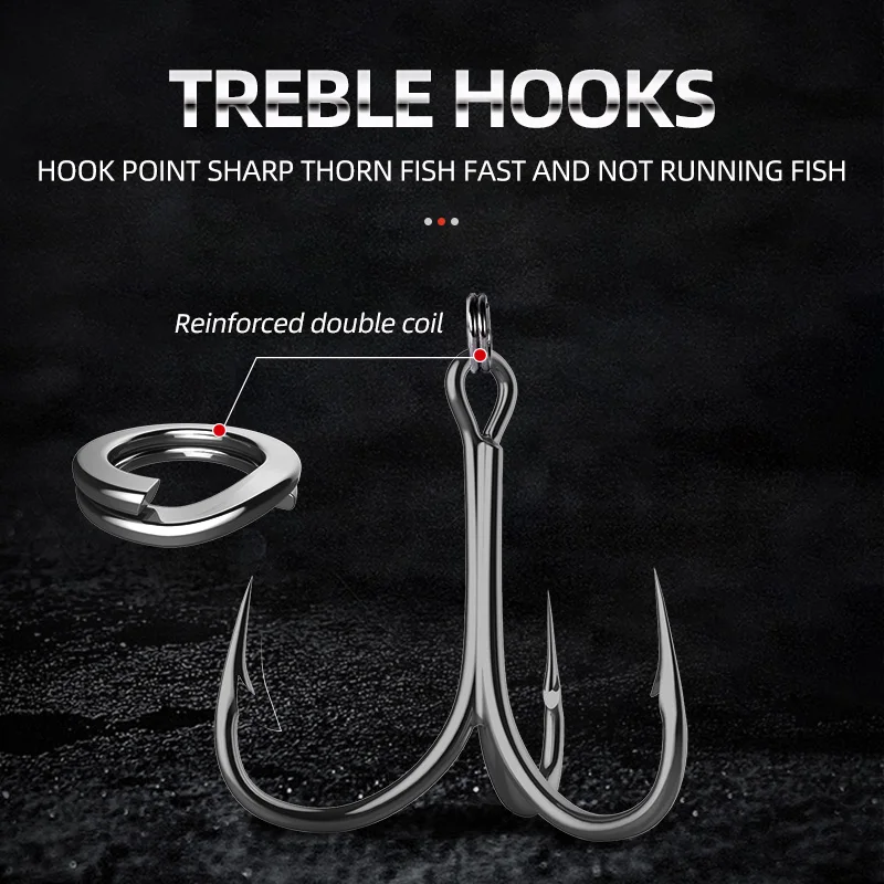 Señuelos de Pesca duros, cebo de pececillo realista, cebo de lubina Crankbait Minnow con ojos 3D, anzuelos triples fuertes - imagen 5