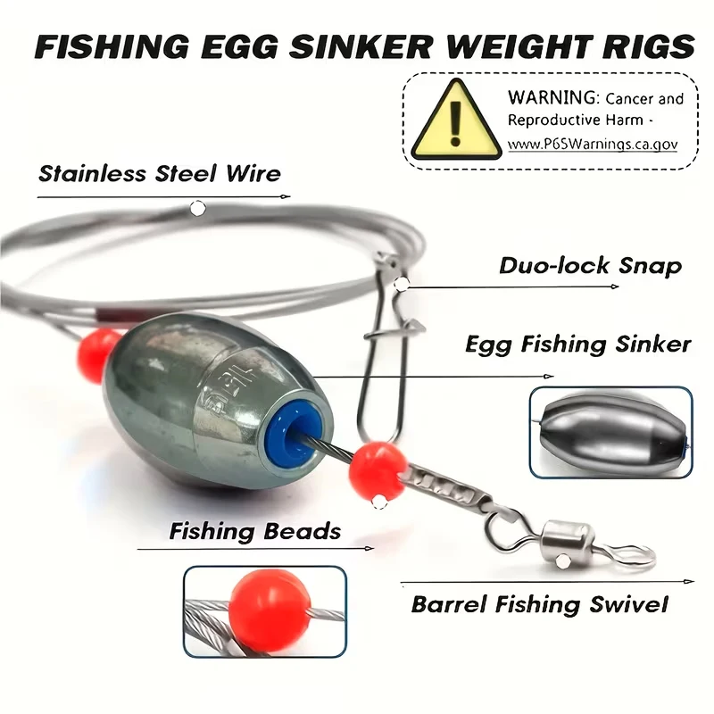 YOTO Plomos huevo agua salada – Rig completo para pargo y tambor - imagen 3