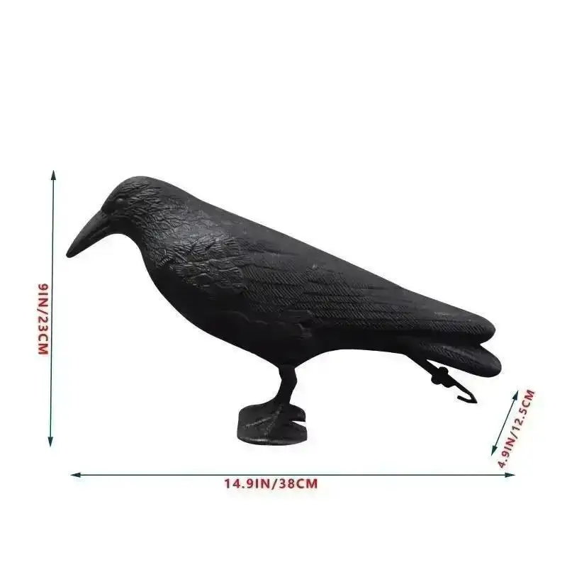 Cuervo decorativo para jardín – Estatua terrorífica exterior - imagen 3