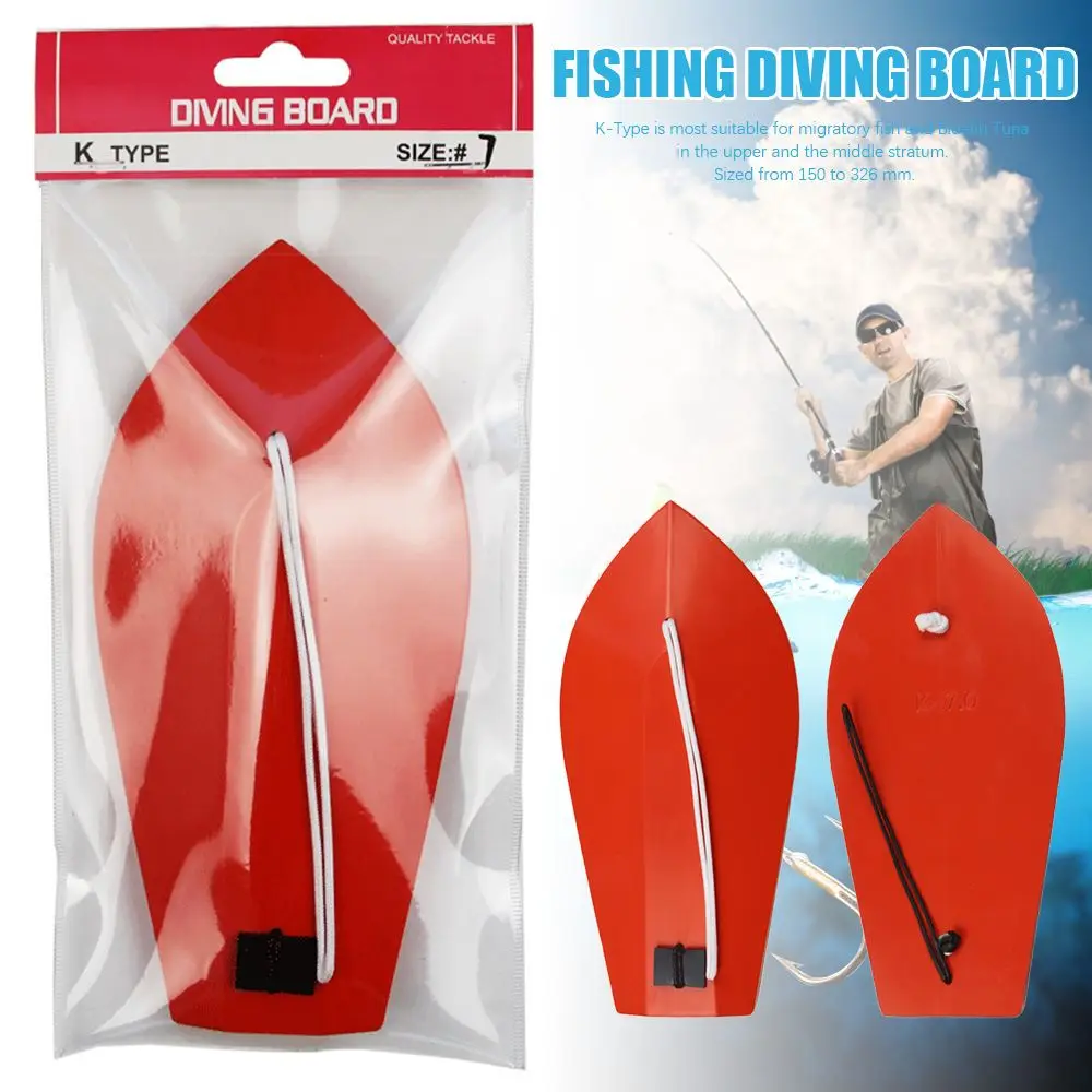 Tablero de buceo de pesca con Plan de plástico rojo, peso ajustable, placa de buceo, herramienta de curricán, cebo Artificial - imagen 2