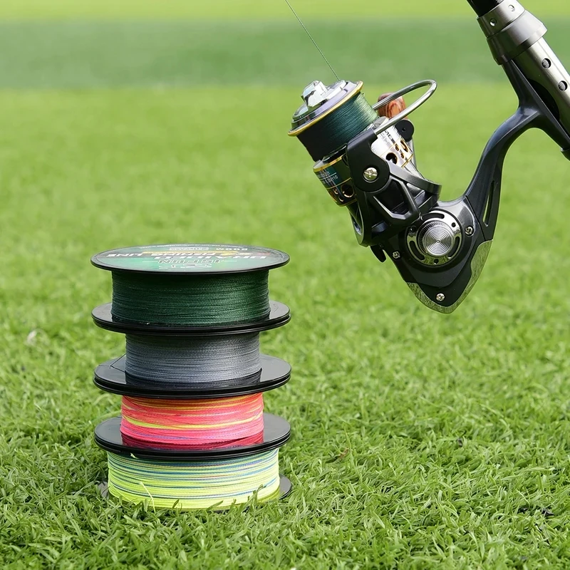 Línea de pesca de revestimiento de alambre trenzado de 4 hebras, hilo líder de monofilamento de 15lb a 76lb, 300M, 1 unidad - imagen 5