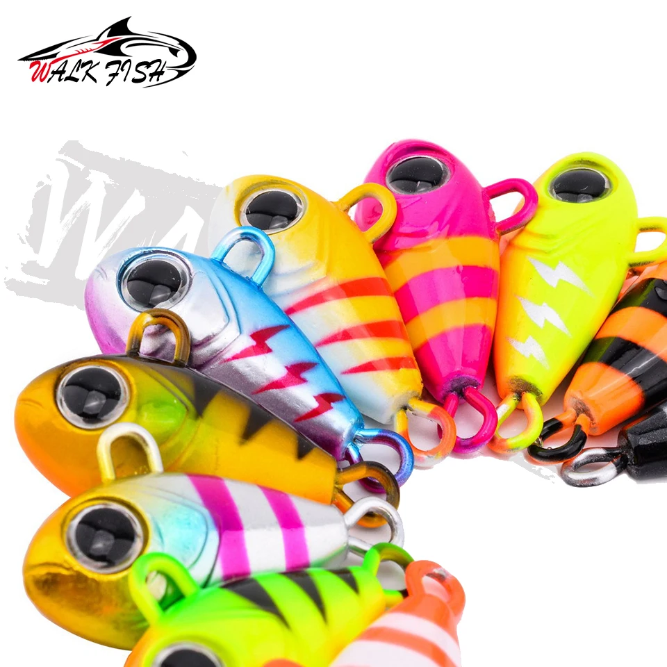 WALK FISH 1 Uds 6g-25g señuelo de pesca giratorio Metal Vib vibración cebo cuchara señuelos Metal señuelo de pesca cebo duro Spinnerbait aparejos - imagen 3