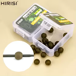 Hirisi 20 piezas cuentas de goma para pesca de carpa, cuentas de aparejo suave verde, aparejos terminales de pesca AG138, accesorios de pesca
