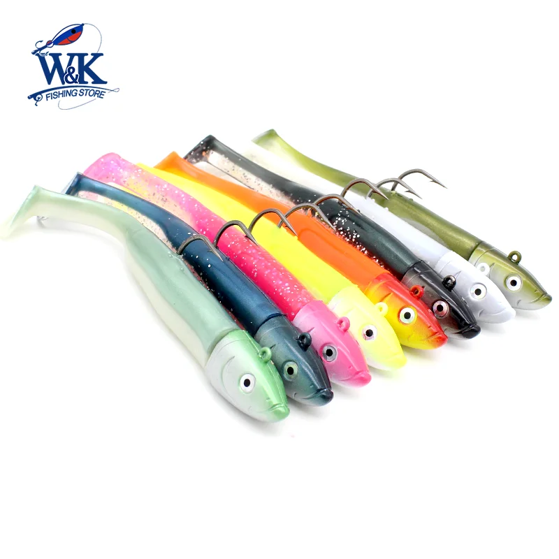 Kit de Señuelos de Pesca Seabass de 6cm, 7,5 cm, 9cm, 11,5 cm, 14,5 cm, cola de paleta de señuelo suave con tipos de cabeza de plantilla, cebo blando de Jigging costero - imagen 3