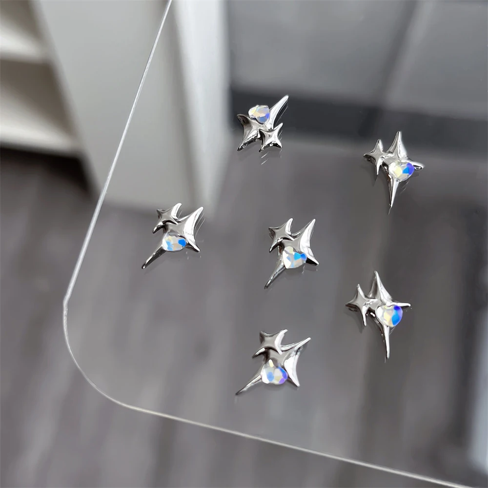 Estrella de la serie Mans para manicura, 1/2/3 piezas, joyería de aleación de oro y plata, decoración de uñas, taladro brillante, diamantes de imitación - imagen 5