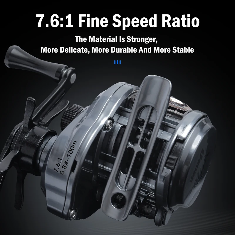 Carretes de Baitcasting Leydun Usopp 7,6:1 relación de engranaje 125g ultraligero 4,5 kg potencia de arrastre carrete de pesca Baitcaster aparejos - imagen 5