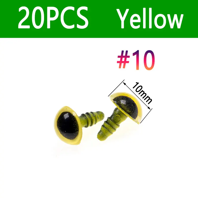 20pcs Yellow Size 10