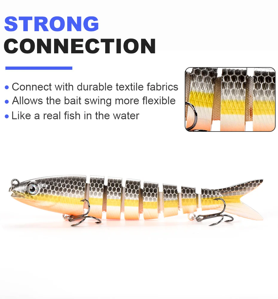 Wobblers de hundimiento de 100/135mm, Señuelos de Pesca articulados Crankbait Swimbait de 8 segmentos, cebo Artificial duro para aparejos de pesca - imagen 5