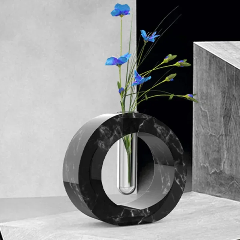 Molde de pegamento de cristal de resina epoxi, tubo de ensayo hidropónico cuadrado ovalado, florero de mesa de guardería de flores, molde de silicona - imagen 3