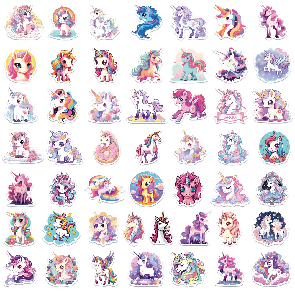 Pegatinas impermeables grafiti unicornio para portátil y tazas