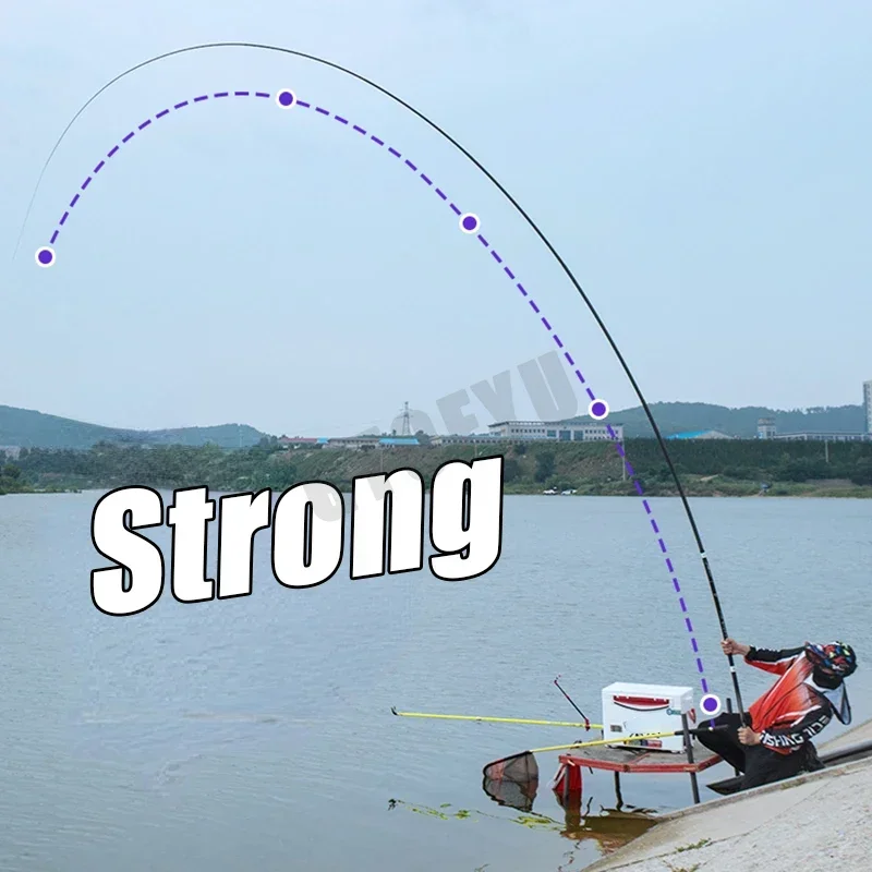 Caña de pescar de mano ultraligera superdura de 9M/10M/11M/12M/13M 19H, caña de pescar telescópica de alta calidad para carpa - imagen 4