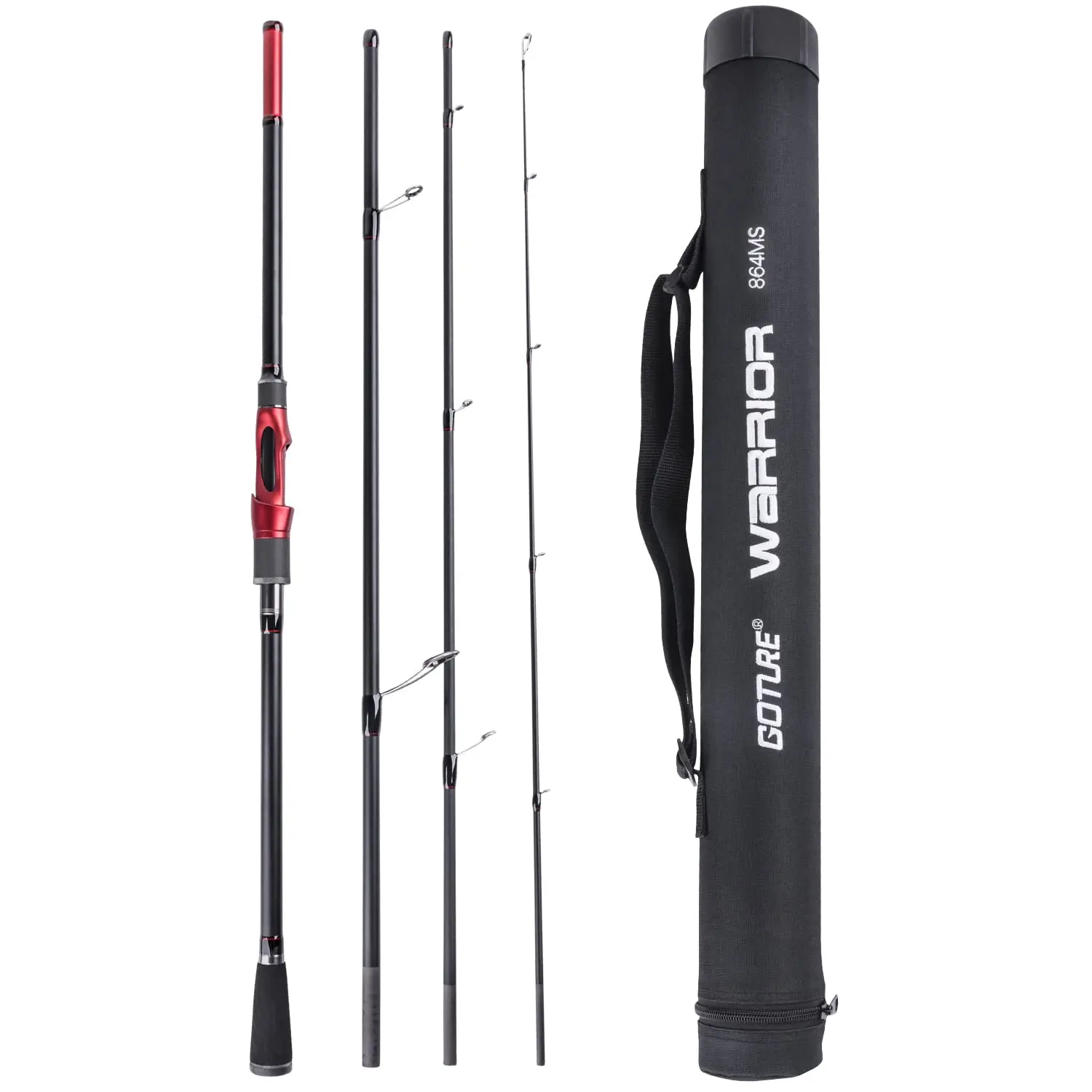 Goture WARRIOR Caña de pesca de viaje carbono para spinning ligera