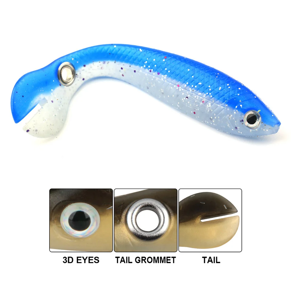 Señuelos de pesca blandos, cebo de silicona de 10CM y 6G, para sábalo, Swimbait, aparejos artificiales, 4 unids/lote - imagen 4